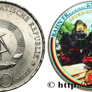 Artisanat ALLEMAGNE RÉPUBLIQUE DÉMOCRATIQUE 20 Mark MODIFIE SERIE TRAIN - (station thermale de Kipsdorf) 1972 A Berlin fwo_684992 Monde