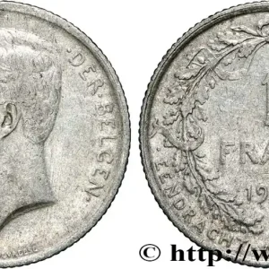 BELGIQUE 1 Frank (Franc) Albert Ier légende flamande 1911 fwo_853551 Monde Achat Immédiat