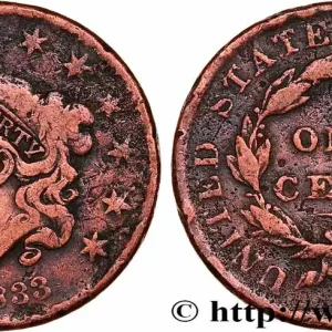 Acheter Direct ÉTATS-UNIS D'AMÉRIQUE 1 Cent “Matron head” 1833 fwo_854526 Monde