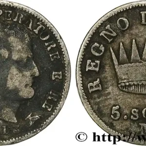 Nouveauté ITALIE - ROYAUME D'ITALIE - NAPOLÉON Ier 5 Soldi 1813 Milan - M fwo_854531 Monde