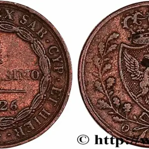 Réduction ITALIE - ROYAUME DE SARDAIGNE 1 Centesimo Charles Félix “P” 1826 Turin fwo_854540 Monde