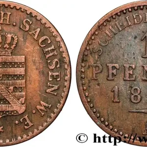 ALLEMAGNE - SAXE 1 Pfennig Grand-Duché de Saxe-Weimar-Eisenach 1865 Berlin fwo_855806 Monde Usine Directe