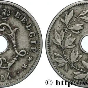 BELGIQUE 10 Centiemen (Centimes) Léopold II 1904 fwo_858567 Monde Fait Main