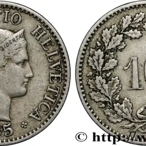 SUISSE 10 Centimes (Rappen) Helvetia 1885 Berne fwo_858741 Monde Réduction