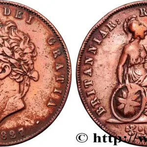 ROYAUME-UNI 1/2 Penny Georges IV 1827 fwo_859098 Monde Top Vente