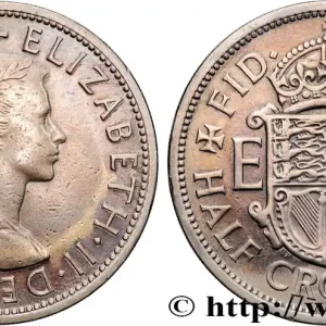ROYAUME-UNI 1/2 Crown Élisabeth II 1955 fwo_859101 Monde Achat Immédiat