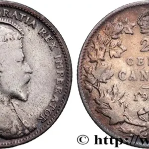 CANADA 25 Cents Edouard VII 1906 fwo_859134 Monde Bon Plan