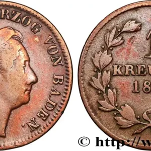Retour Gratuit ALLEMAGNE - BADE 1 Kreuzer Léopold 1852 fwo_861254 Monde