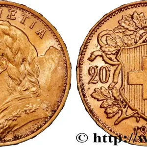 Gros Lot OR, PALLADIUM ET PLATINE INVESTISSEMENT 20 Francs "Vreneli" 1922 Berne fwo_864299 Monde