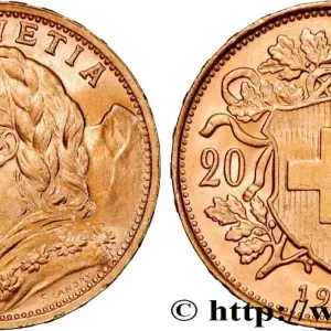 Expédié Aujourd’hui OR, PALLADIUM ET PLATINE INVESTISSEMENT 20 Francs or "Vreneli" 1947 Berne fwo_864321 Monde