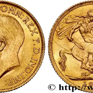 Exclusif OR, PALLADIUM ET PLATINE INVESTISSEMENT 1 Souverain Georges V 1913 Londres fwo_865277 Monde