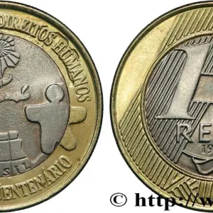 BRÉSIL 1 Real 50e anniversaire de la déclaration des droits de l’homme 1998 Rio de Janeiro fwo_867321 Monde Haute Qualité