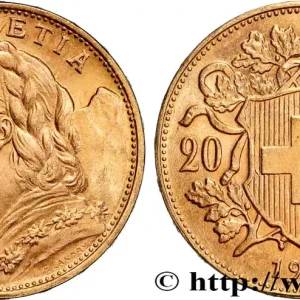Prix Cassé OR, PALLADIUM ET PLATINE INVESTISSEMENT 20 Francs "Vreneli" 1914 Berne fwo_867685 Monde