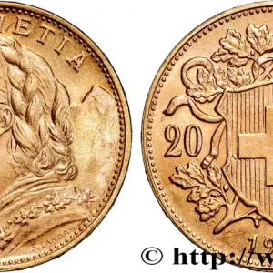 OR, PALLADIUM ET PLATINE INVESTISSEMENT 20 Francs "Vreneli" 1914 Berne fwo_867687 Monde Tendance