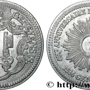 SUISSE - RÉPUBLIQUE DE GENÈVE 1 Pistole 450e anniversaire de la Réforme à Genève 1986 fwo_868219 Monde Réduction