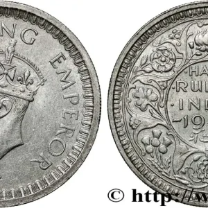 Meilleur Prix INDES BRITANNIQUES 1/2 Rupee (Roupie) Georges VI 1945 Bombay fwo_868275 Monde