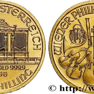 OR, PALLADIUM ET PLATINE INVESTISSEMENT 1/10 Oz - 200 Schilling LE PHILARMONIQUE DE VIENNE 1998 Vienne fwo_869837 Monde Usine Directe