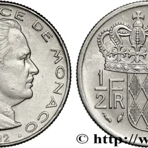 MONACO 1/2 Franc Rainier III 1982 Paris fwo_838921 Monde Top Vente