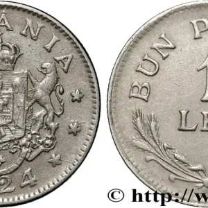 Original ROUMANIE 1 Leu emblème 1924 Bruxelles fwo_841869 Monde