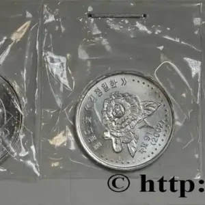 CORÉE DU NORD Lot de 3 monnaies 10 et 50 Chon, et 1 Won 2002 fwo_845384 Monde Exclusif