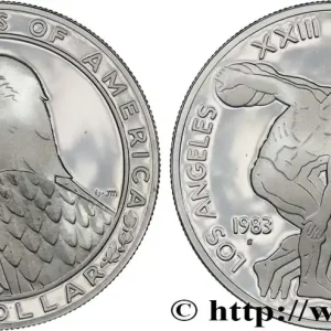 ÉTATS-UNIS D'AMÉRIQUE 1 Dollar Proof J.O. de Los Angeles 1983 San Francisco fwo_852857 Monde Authentique