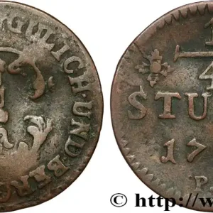 ALLEMAGNE - JULIERS-BERG 1/4 Stuber Duché de Jülich-Berg monogramme de Carl Théodore de Bavière 1775 Düsseldorf fwo_852940 Monde Offre Spéciale