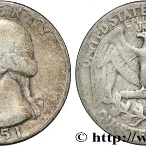 Acheter En Ligne ÉTATS-UNIS D'AMÉRIQUE 1/4 Dollar Georges Washington 1951 Philadelphie fwo_854567 Monde