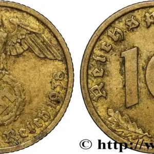 ALLEMAGNE 10 Reichspfennig aigle surmontant une swastika 1938 Karlsruhe - G fwo_857183 Monde Dernier Modèle