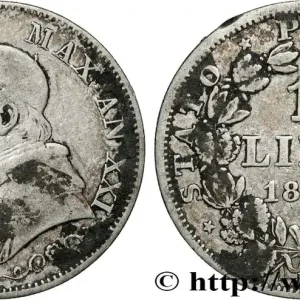 VATICAN ET ÉTATS PONTIFICAUX 1 Lira Pie IX type petit buste an XXI 1866 Rome fwo_858228 Monde Top Vente