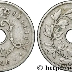 BELGIQUE 5 Centimes Léopold II 1906 fwo_858261 Monde Prix Cassé