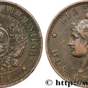ARGENTINE 2 Centavos emblème / “Liberté” 1889 fwo_858285 Monde Exclusif