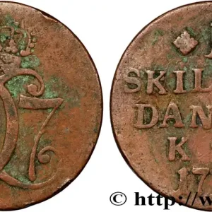 DANEMARK 1 Skilling Christian VII 1771 Copenhague fwo_858407 Monde Exclusif