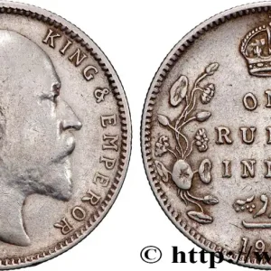 Prix Choc INDES BRITANNIQUES 1 Roupie Edouard VII 1904 Calcutta fwo_858917 Monde