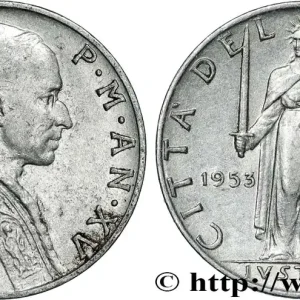 Meilleure Vente VATICAN ET ÉTATS PONTIFICAUX 5 Lire Pie XII an XV 1953 Rome fwo_862562 Monde