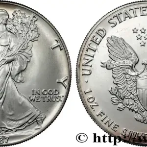 ÉTATS-UNIS D'AMÉRIQUE 1 Dollar type Silver Eagle 1987 Philadelphie fwo_866118 Monde Vente Flash