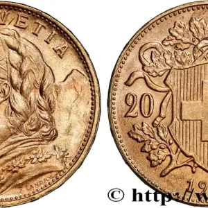 OR, PALLADIUM ET PLATINE INVESTISSEMENT 20 Francs "Vreneli" 1914 Berne fwo_867690 Monde Prix Cassé