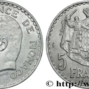 MONACO 5 Francs Louis II 1945 Paris fwo_869484 Monde Authentique
