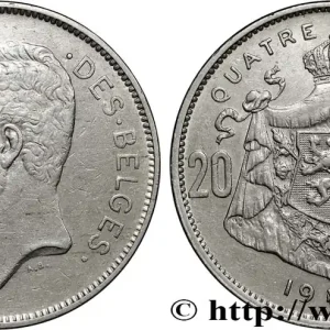Livraison Mondiale BELGIQUE 20 Francs - 4 Belga Albert Ier légende Française position B 1931 fwo_869998 Monde