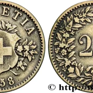 Livraison Mondiale SUISSE 20 Centimes (Rappen) croix suisse 1858 Berne fwo_868678 Monde