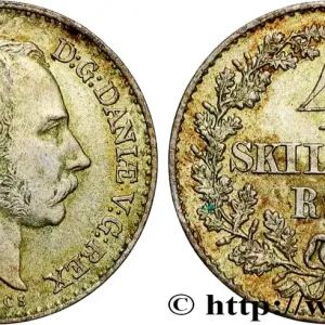 DANEMARK 4 Skilling Christian IX 1871 Copenhague fwo_869018 Monde Gros Lot