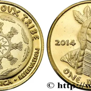 Bon Plan ÉTATS UNIS D'AMÉRIQUE - Tribus Amérindiennes 1 Dollar Oglala Sioux Tribe 2014 fwo_806939 Monde