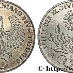Populaire ALLEMAGNE 10 Mark Proof XXe J.O. Munich - Flamme olympique 1972 Karlsruhe fwo_830734 Monde