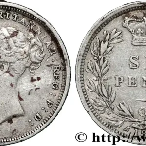 Fait Main ROYAUME-UNI 6 Pence Victoria tête jeune 1883 Londres fwo_833512 Monde