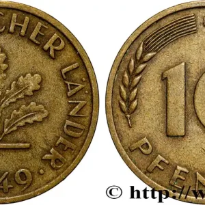 ALLEMAGNE 10 Pfennig “Bank deutscher Länder” 1949 Stuttgart - F fwo_840284 Monde Must-Have