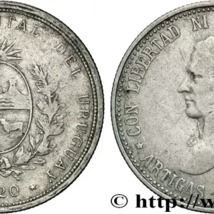 URUGUAY 20 Centesimos Gaucho Jose Gervasio Artigas 1920 fwo_846485 Monde Achat Immédiat