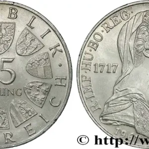 AUTRICHE 25 Schilling 250e anniversaire de l’impératrice Marie-Thérèse 1967 fwo_848116 Monde Dernier Modèle