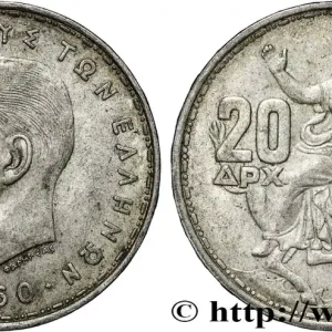 Certifié GRÈCE 20 Drachmes Paul Ier 1960 fwo_858234 Monde