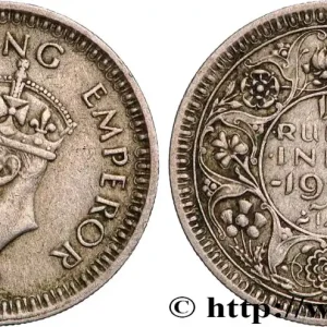 Seulement Aujourd’hui INDES BRITANNIQUES 1/4 Rupee (Roupie) Georges VI couronné 1945 Bombay fwo_859054 Monde