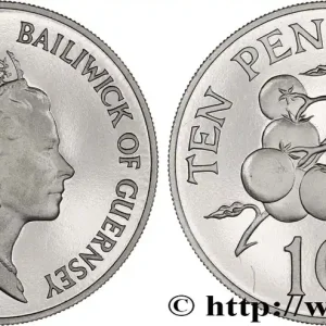 Haute Qualité GUERNESEY 10 Pence Proof Elisabeth II 1986 fwo_860468 Monde