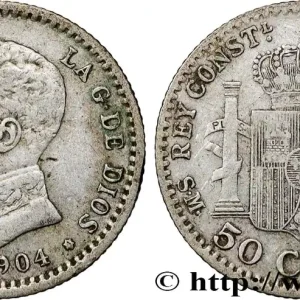 ESPAGNE 50 Centimos Alphonse XIII S.M.-.V. (04) 1904 Madrid fwo_862034 Monde Bon Marché